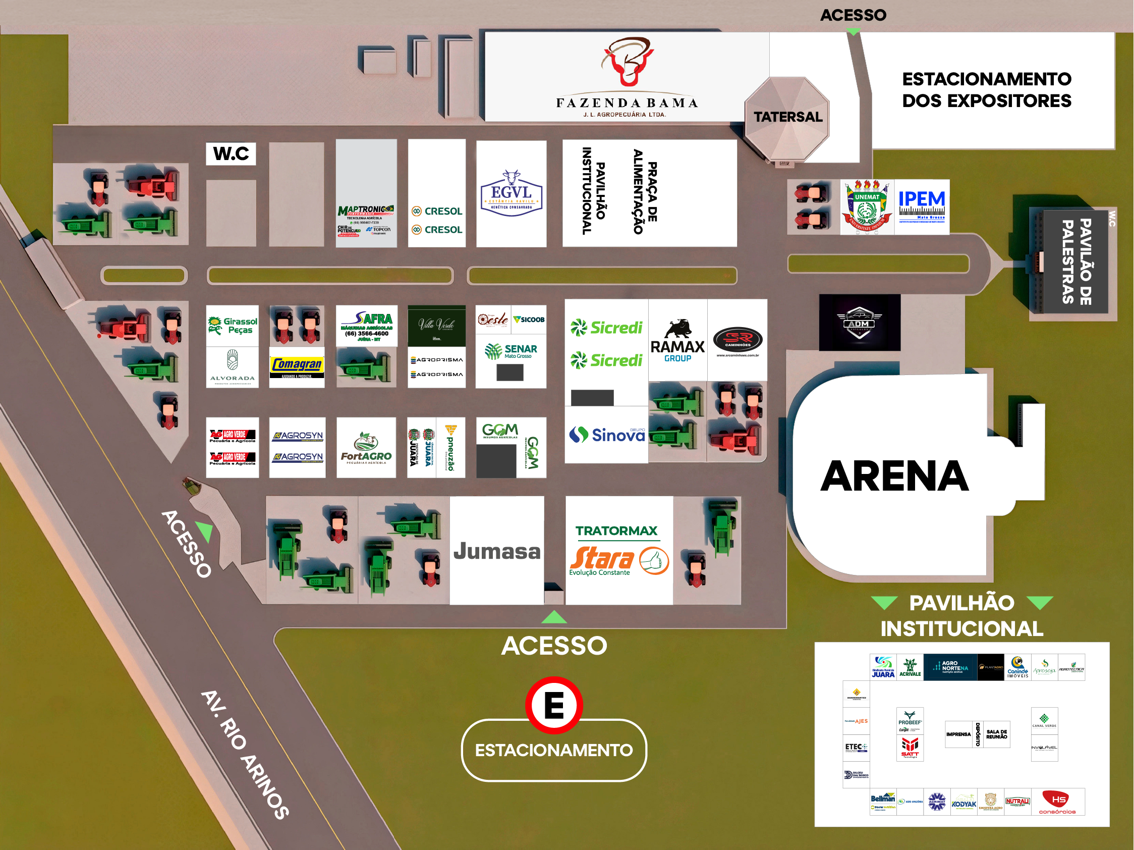 Mapa do Parque Arinos Show Agro 2026